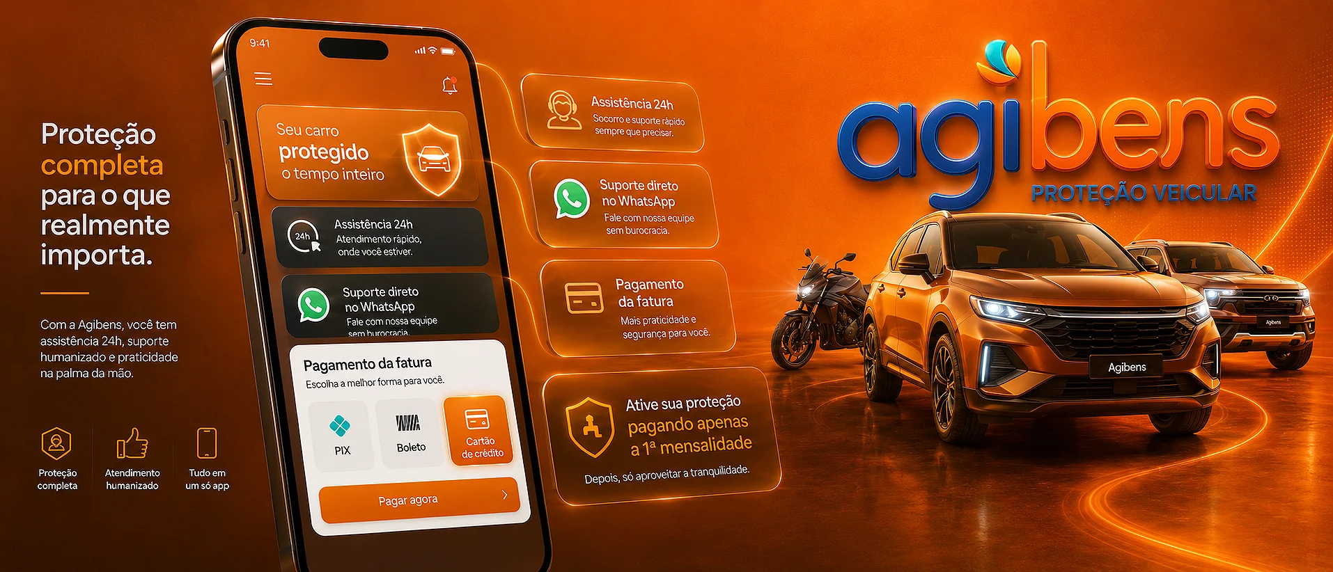 Central de consulta Agibens — proteção completa, atendimento humano e condição especial da campanha