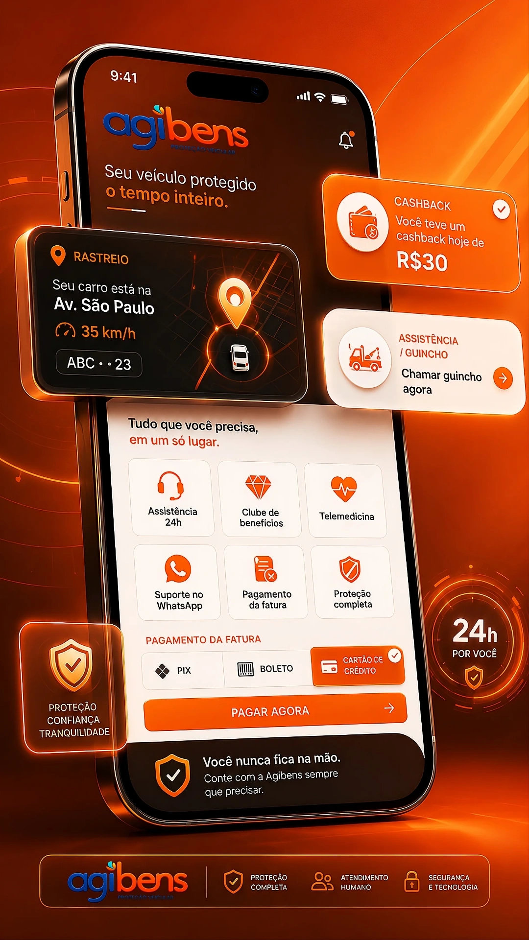 Aplicativo Agibens — proteção veicular completa na palma da sua mão